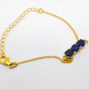 Lapis lazuli 22kt Gold Plated Silver Necklace